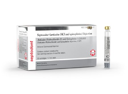 Septocaine® with Epinephrine 4% - 1:200,000 Injection 1.7 mL by Septodont  ID 01A1200